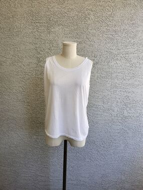 AG Adriano Goldschmied White Scoop Neck Tank